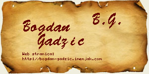 Bogdan Gadžić vizit kartica